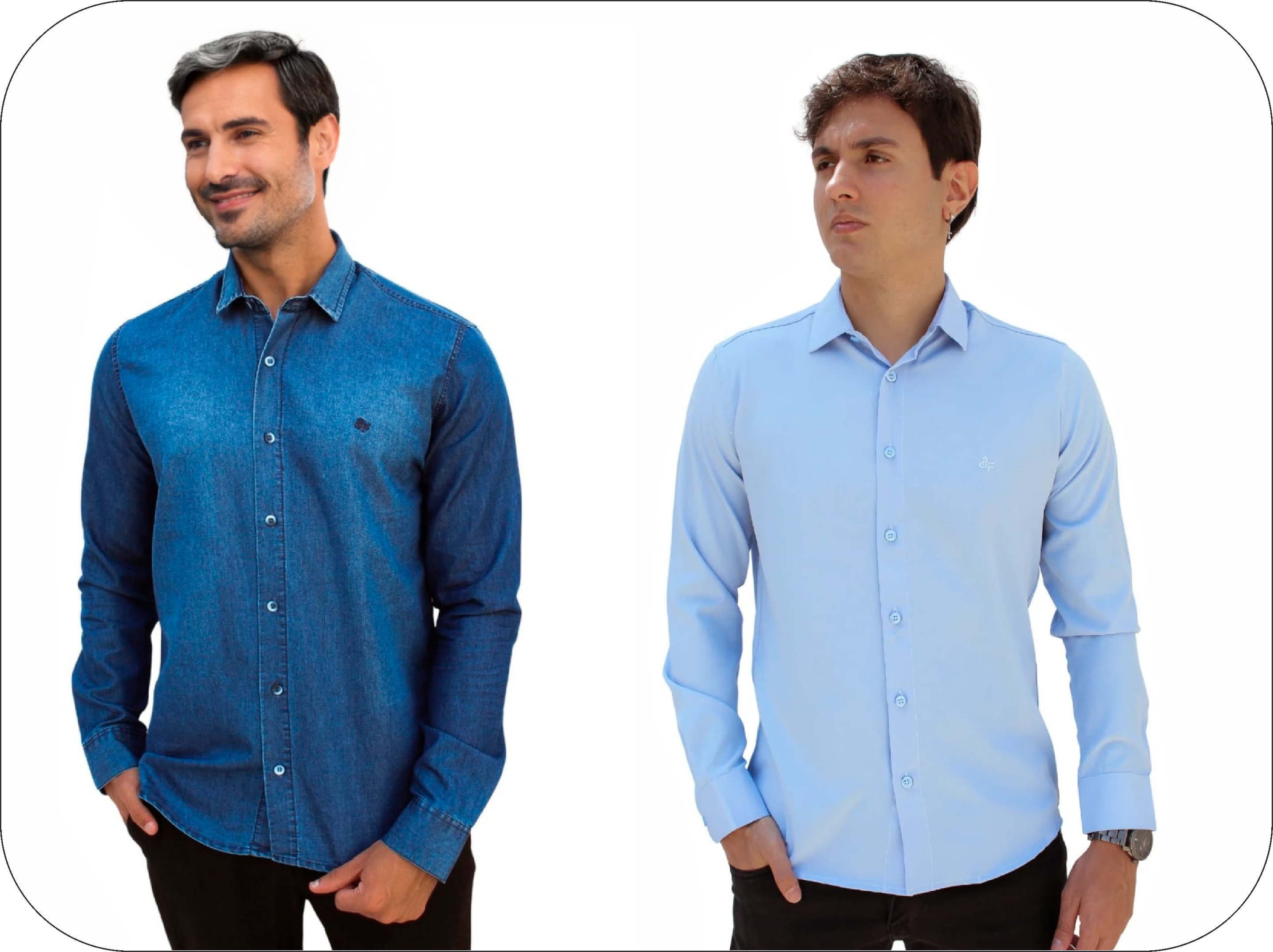KIT: CAMISA CONFORT ELEGANCE + CAMISA JEANS CASUAL (BRINDE)
