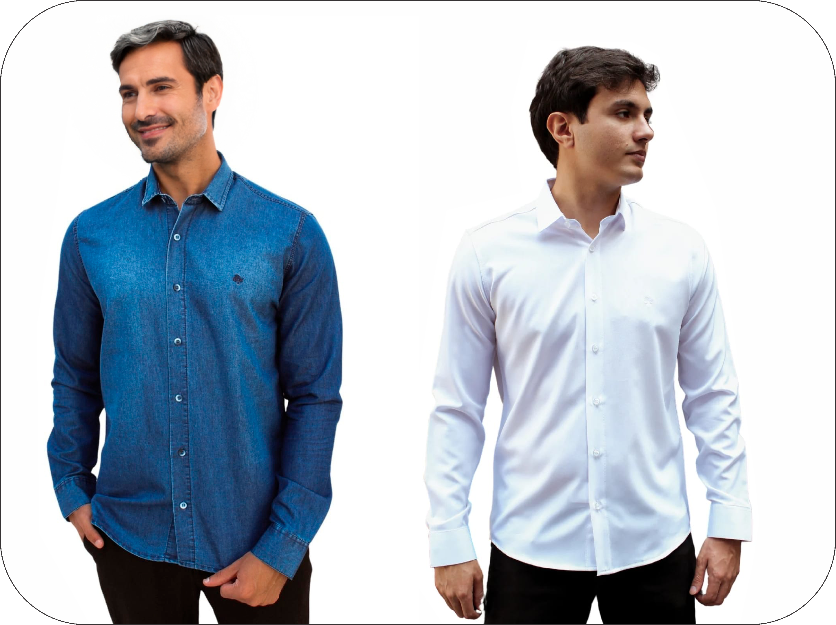 KIT: CAMISA CONFORT ELEGANCE + CAMISA JEANS CASUAL (BRINDE)