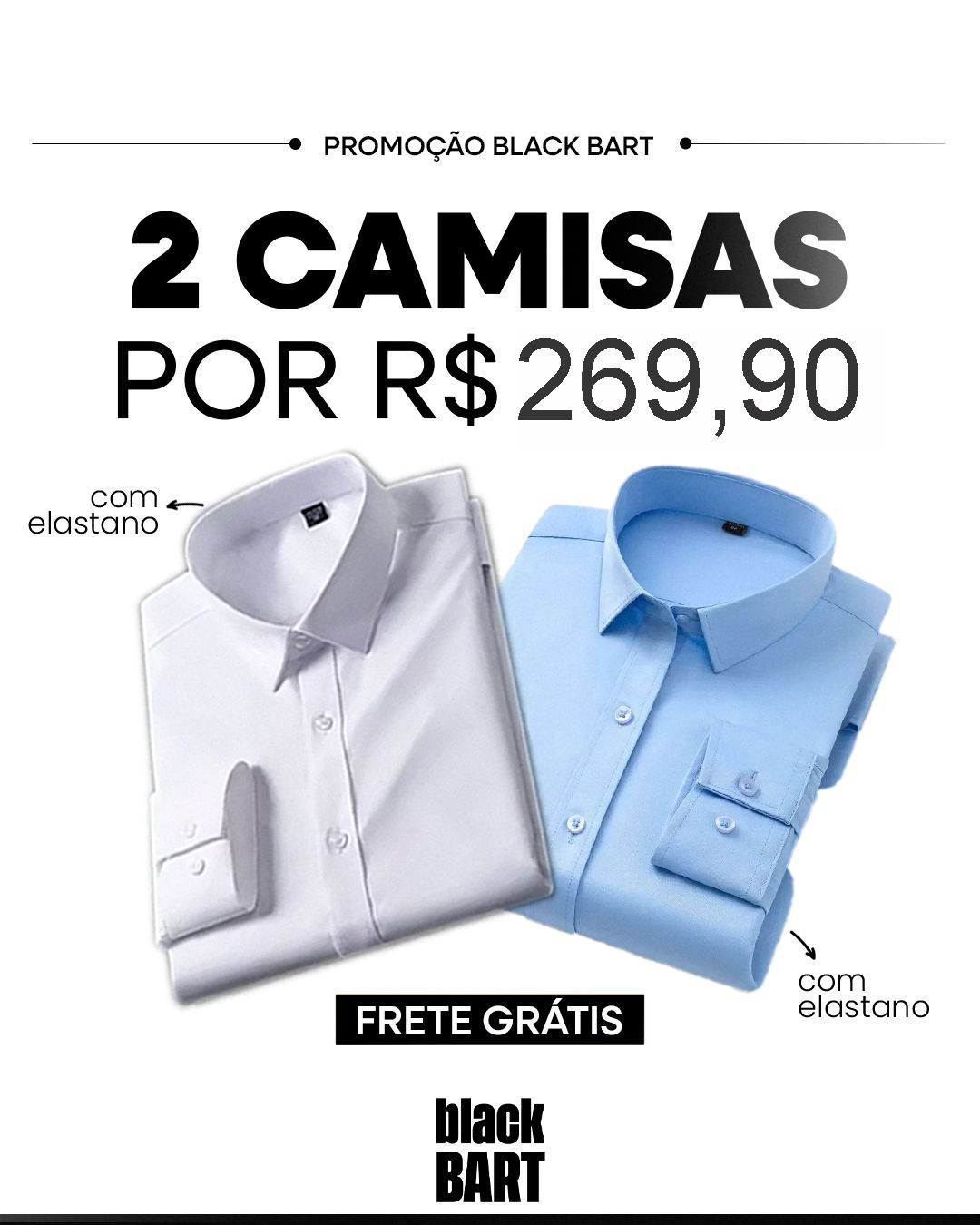 CAMISA CONFORT ELEGANCE BLACK JANEIRO - 2 camisa por R$ 269,90